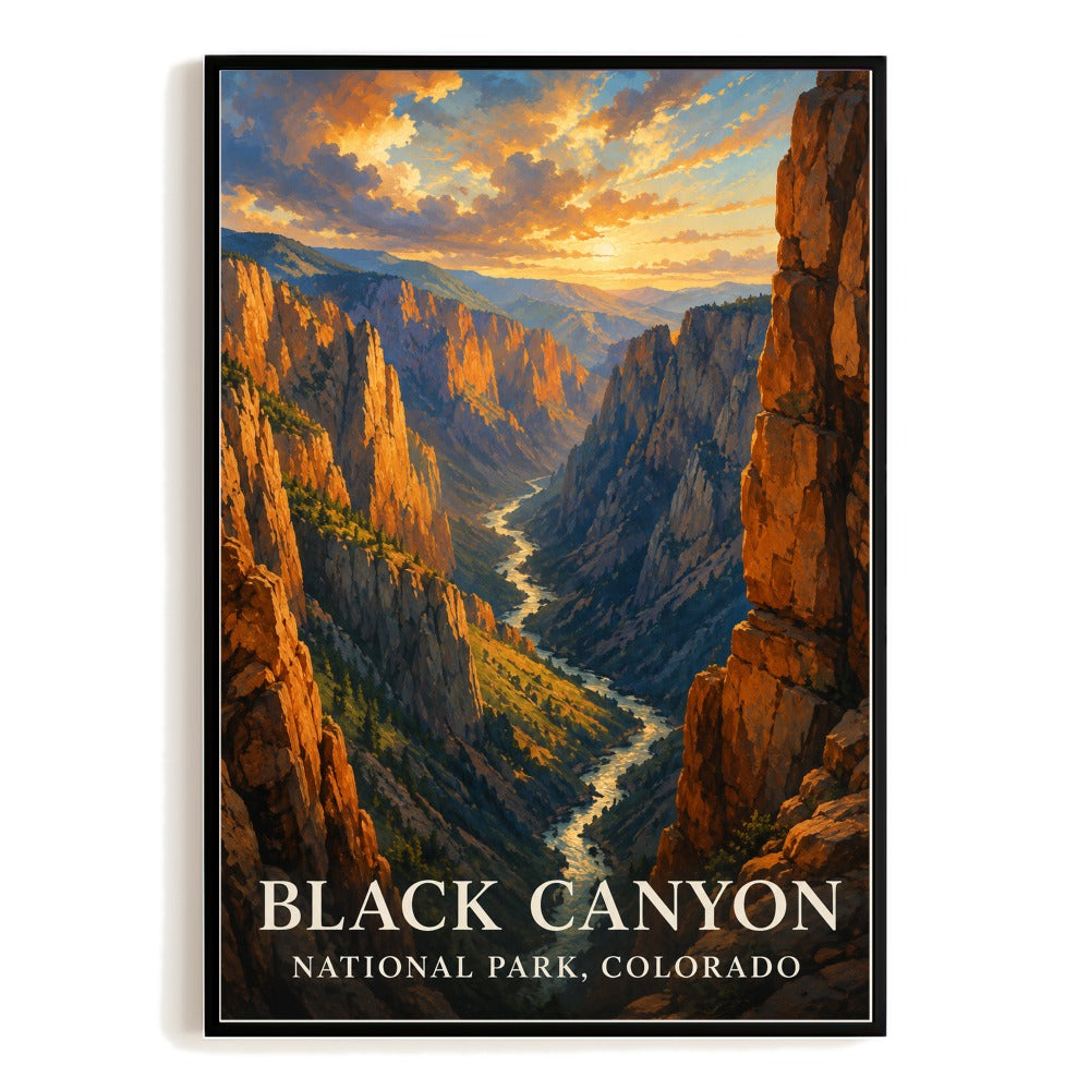 Black Canyon National Park Colorado Travel Poster Vintage Travel Nature Lover Landscape Wall Art Print Souvenir Decor For Home Living Room Office Bedroom Unframed | siriusteestore