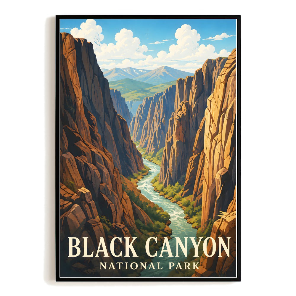 Black Canyon National Park Travel Poster Vintage Landscape Wall Art For Nature Lovers Adventure Souvenir Print Ideal For Home Living Room Office Bedroom Decor Unframed | siriusteestore