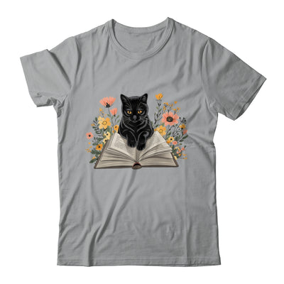 Black Cat For Women Book Lover Cute Cat And Reading Book Shirt & Tank Top | siriusteestore