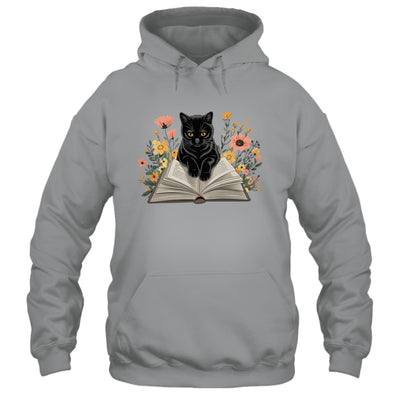 Black Cat For Women Book Lover Cute Cat And Reading Book Shirt & Tank Top | siriusteestore
