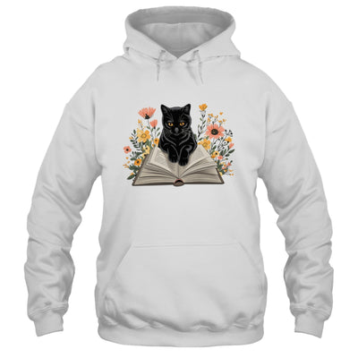 Black Cat For Women Book Lover Cute Cat And Reading Book Shirt & Tank Top | siriusteestore