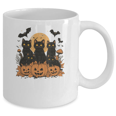 Black Cat Pumpkin Retro Halloween Cat Gothic Spooky Season Mug | siriusteestore