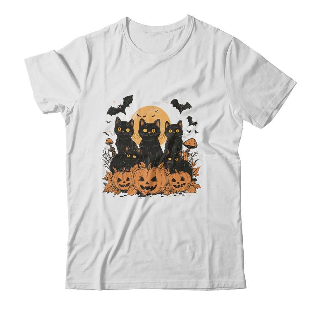 Black Cat Pumpkin Retro Halloween Cat Gothic Spooky Season Shirt & Sweatshirt | siriusteestore