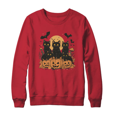 Black Cat Pumpkin Retro Halloween Cat Gothic Spooky Season Shirt & Sweatshirt | siriusteestore