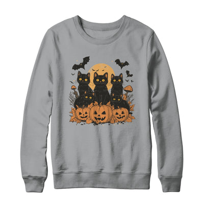 Black Cat Pumpkin Retro Halloween Cat Gothic Spooky Season Shirt & Sweatshirt | siriusteestore