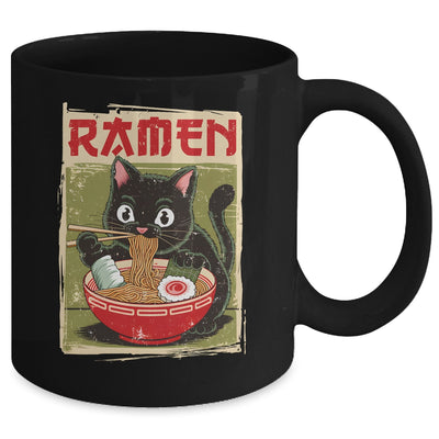 Black Cat Ramen Lover Anime Design Women Men Kids Adults Mug | siriusteestore