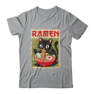 Black Cat Ramen Lover Anime Design Women Men Kids Adults Shirt & Tank Top | siriusteestore