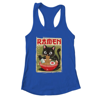 Black Cat Ramen Lover Anime Design Women Men Kids Adults Shirt & Tank Top | siriusteestore