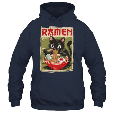 Black Cat Ramen Lover Anime Design Women Men Kids Adults Shirt & Tank Top | siriusteestore