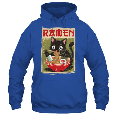 Black Cat Ramen Lover Anime Design Women Men Kids Adults Shirt & Tank Top | siriusteestore