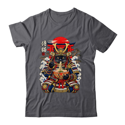 Black Cat Samurai Eats Ramen Funny Japanese Feline Warrior Shirt & Hoodie | siriusteestore
