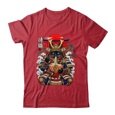 Black Cat Samurai Eats Ramen Funny Japanese Feline Warrior Shirt & Hoodie | siriusteestore