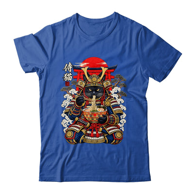 Black Cat Samurai Eats Ramen Funny Japanese Feline Warrior Shirt & Hoodie | siriusteestore