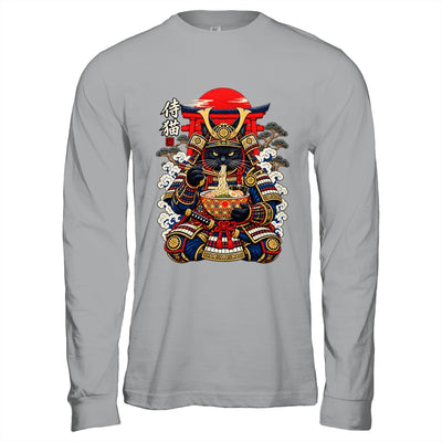 Black Cat Samurai Eats Ramen Funny Japanese Feline Warrior Shirt & Hoodie | siriusteestore