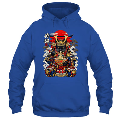 Black Cat Samurai Eats Ramen Funny Japanese Feline Warrior Shirt & Hoodie | siriusteestore