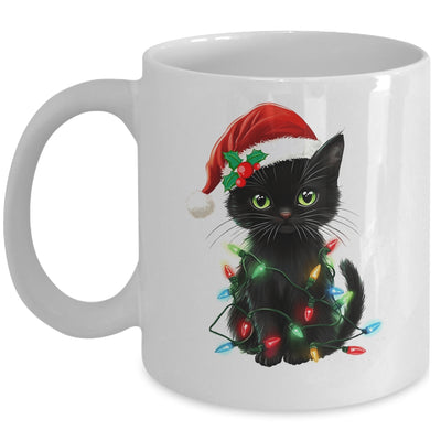 Black Cat Santa Christmas Family Matching Cat Lover Xmas Mug | siriusteestore