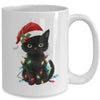 Black Cat Santa Christmas Family Matching Cat Lover Xmas Mug | siriusteestore