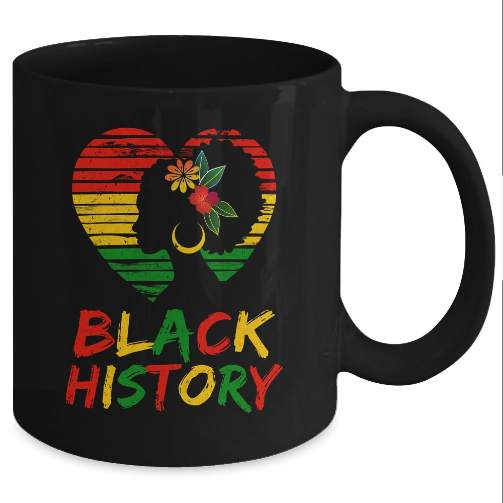 Black History Month African Pride American Heart Women Mug | siriusteestore