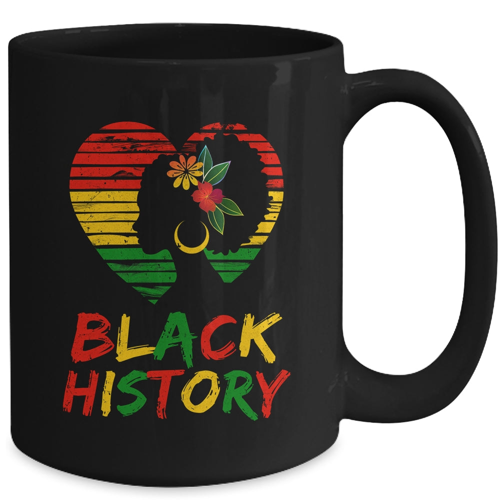 Black History Month African Pride American Heart Women Mug | siriusteestore