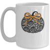 Black Lace Pumpkin Coquette Spooky Pumpkin Halloween Girl Mug | siriusteestore