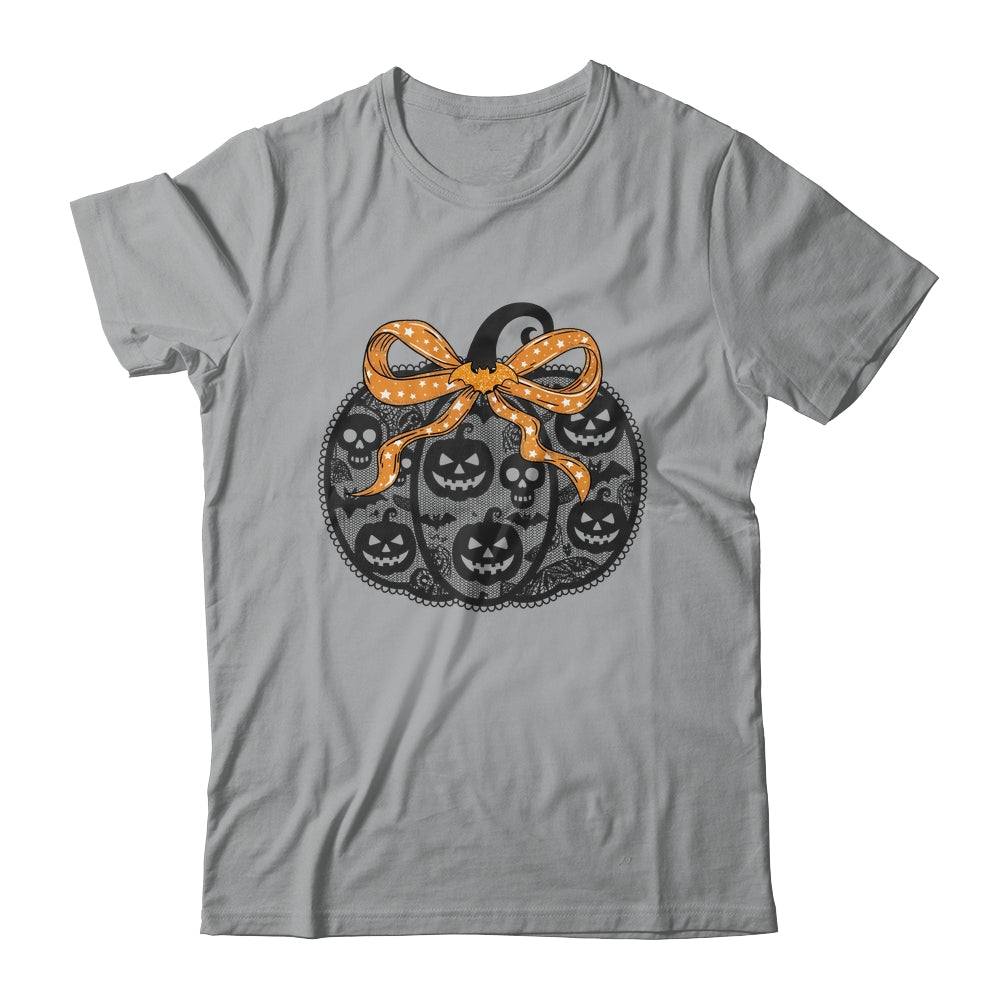 Black Lace Pumpkin Coquette Spooky Pumpkin Halloween Girl Shirt & Sweatshirt | siriusteestore