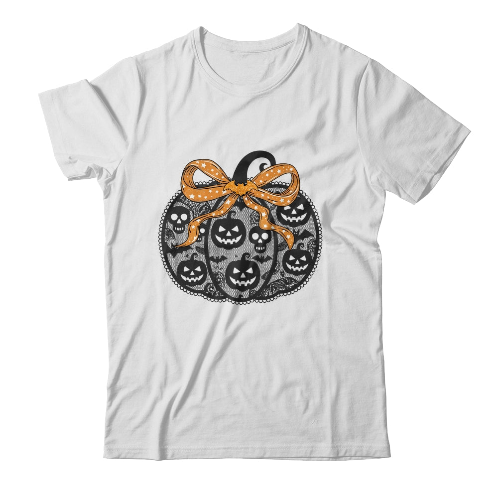 Black Lace Pumpkin Coquette Spooky Pumpkin Halloween Girl Shirt & Sweatshirt | siriusteestore