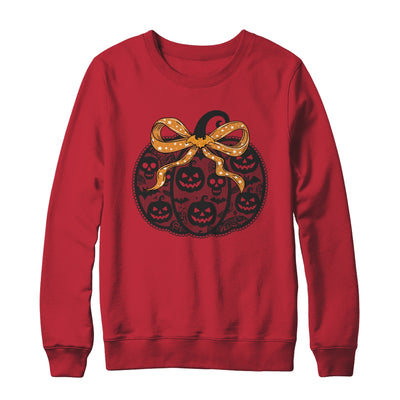 Black Lace Pumpkin Coquette Spooky Pumpkin Halloween Girl Shirt & Sweatshirt | siriusteestore