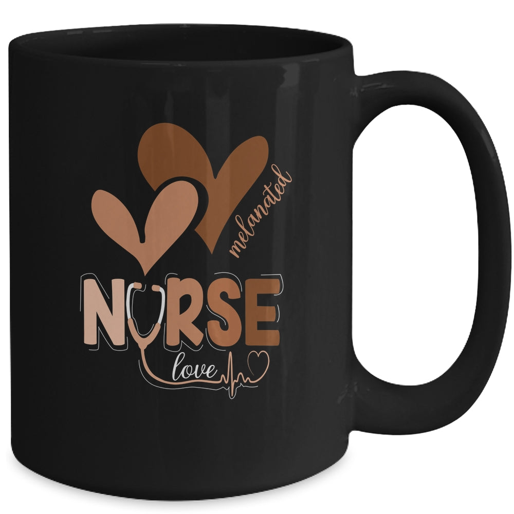 Black Nurse Melanated Woman Black History Month Nursing Crew Mug | siriusteestore