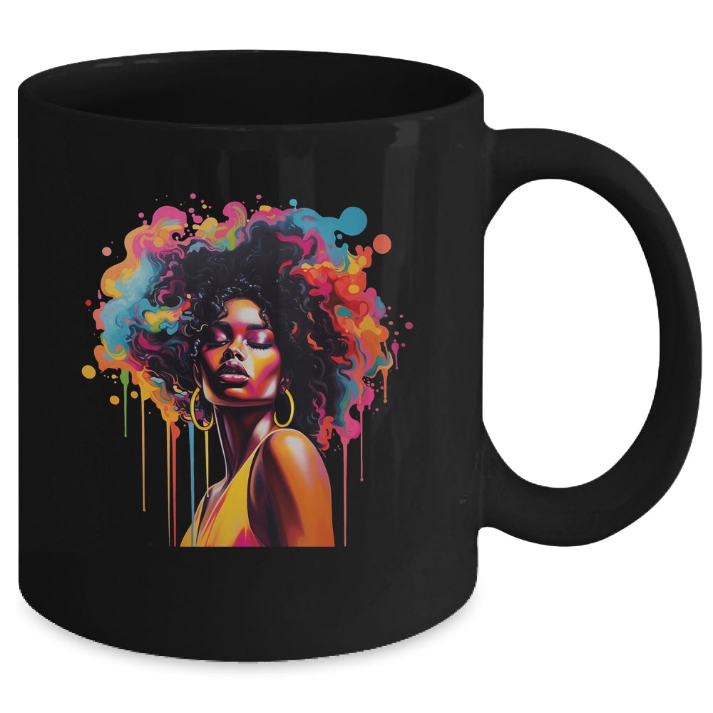 Black Queen Afro Melanin Dripping Juneteenth African Mug | siriusteestore