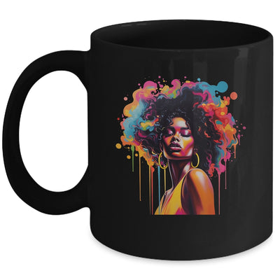 Black Queen Afro Melanin Dripping Juneteenth African Mug | siriusteestore