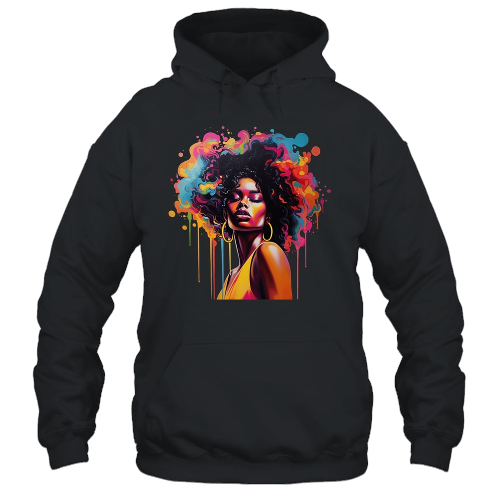 Black Queen Afro Melanin Dripping Juneteenth African Shirt & Tank Top | siriusteestore