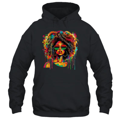 Black Queen Afro Women Girl Melanin Dripping Juneteenth Shirt & Tank Top | siriusteestore