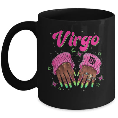 Black Women Nails Zodiac Birthday Virgo Queen September Mug | siriusteestore