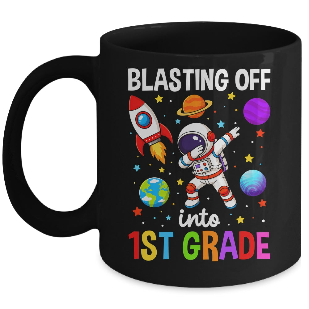 Blasting Off Into 1St Grade Boys First Day First Grade Kids Mug | siriusteestore