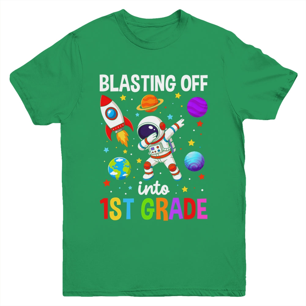 Blasting Off Into 1St Grade Boys First Day First Grade Kids Youth Shirt | siriusteestore