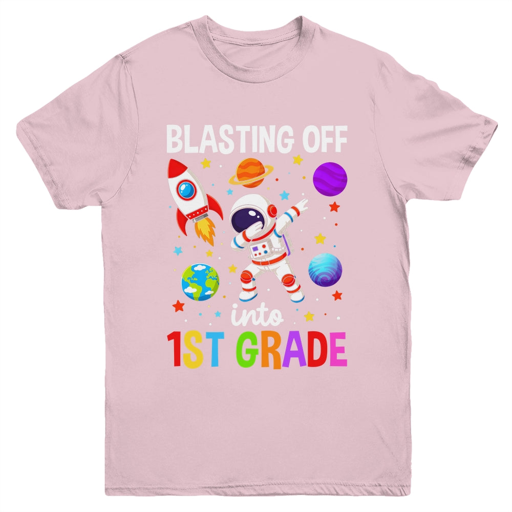 Blasting Off Into 1St Grade Boys First Day First Grade Kids Youth Shirt | siriusteestore
