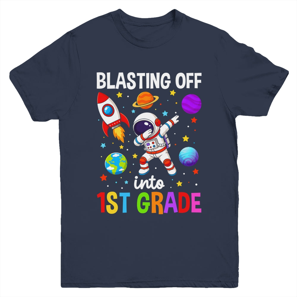 Blasting Off Into 1St Grade Boys First Day First Grade Kids Youth Shirt | siriusteestore