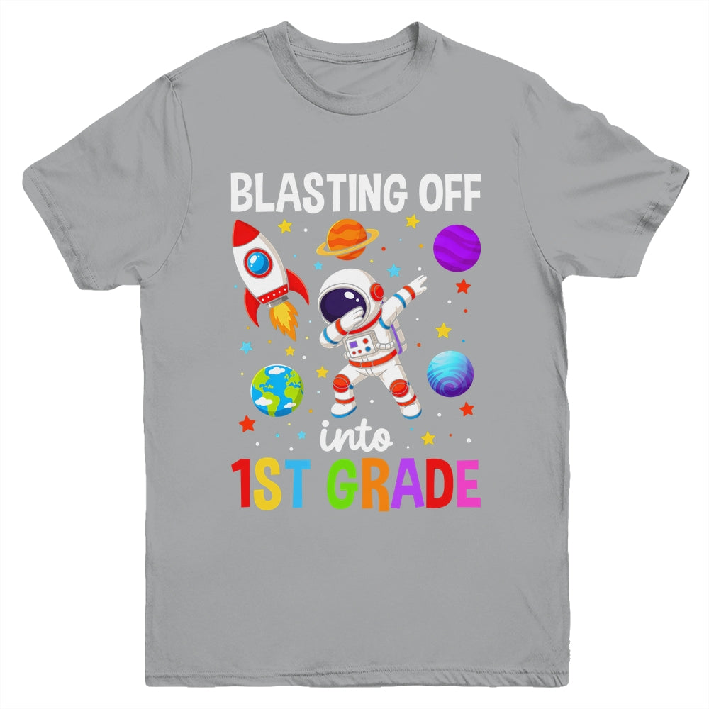 Blasting Off Into 1St Grade Boys First Day First Grade Kids Youth Shirt | siriusteestore
