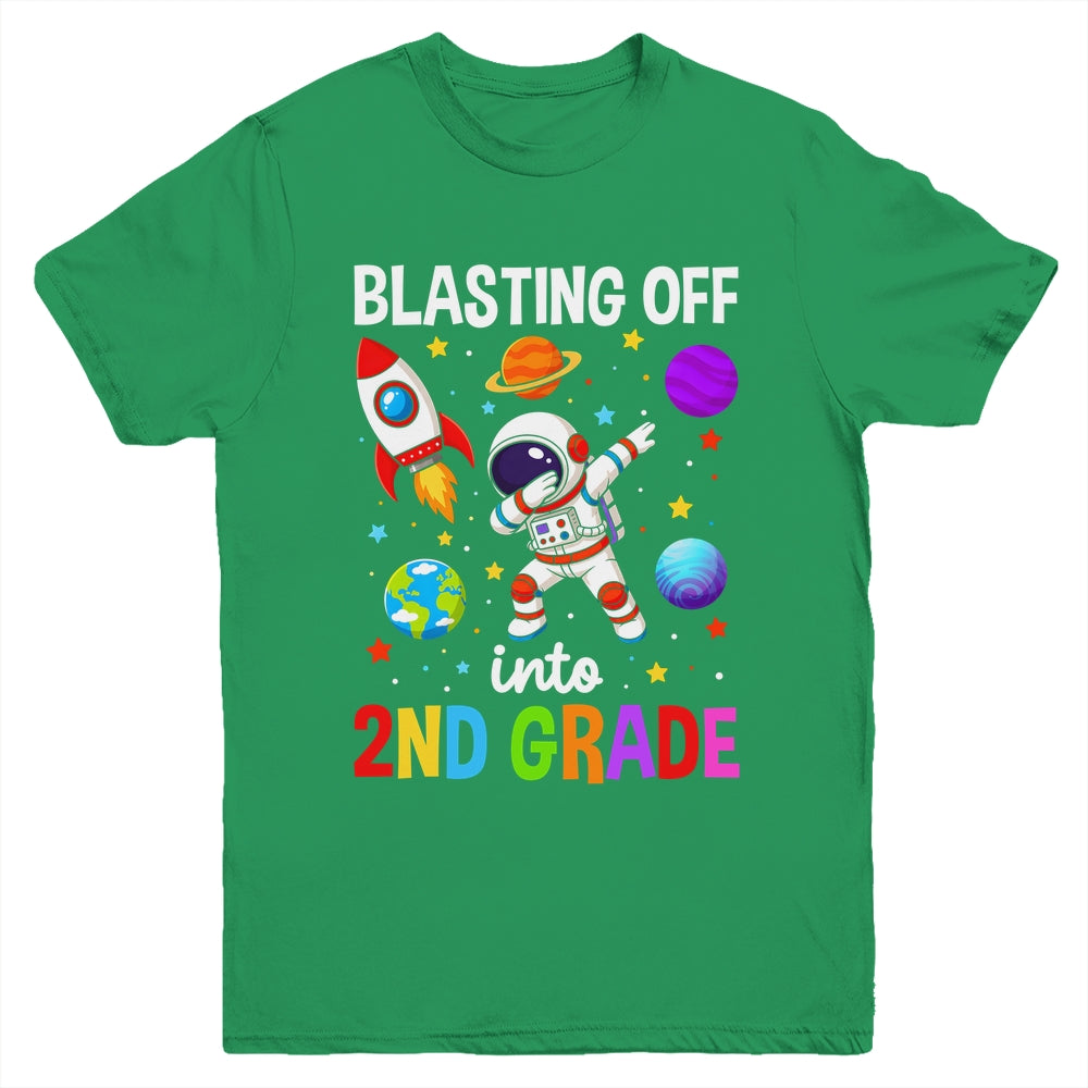 Blasting Off Into 2Nd Grade Boys First Day Second Grade Kids Youth Shirt | siriusteestore
