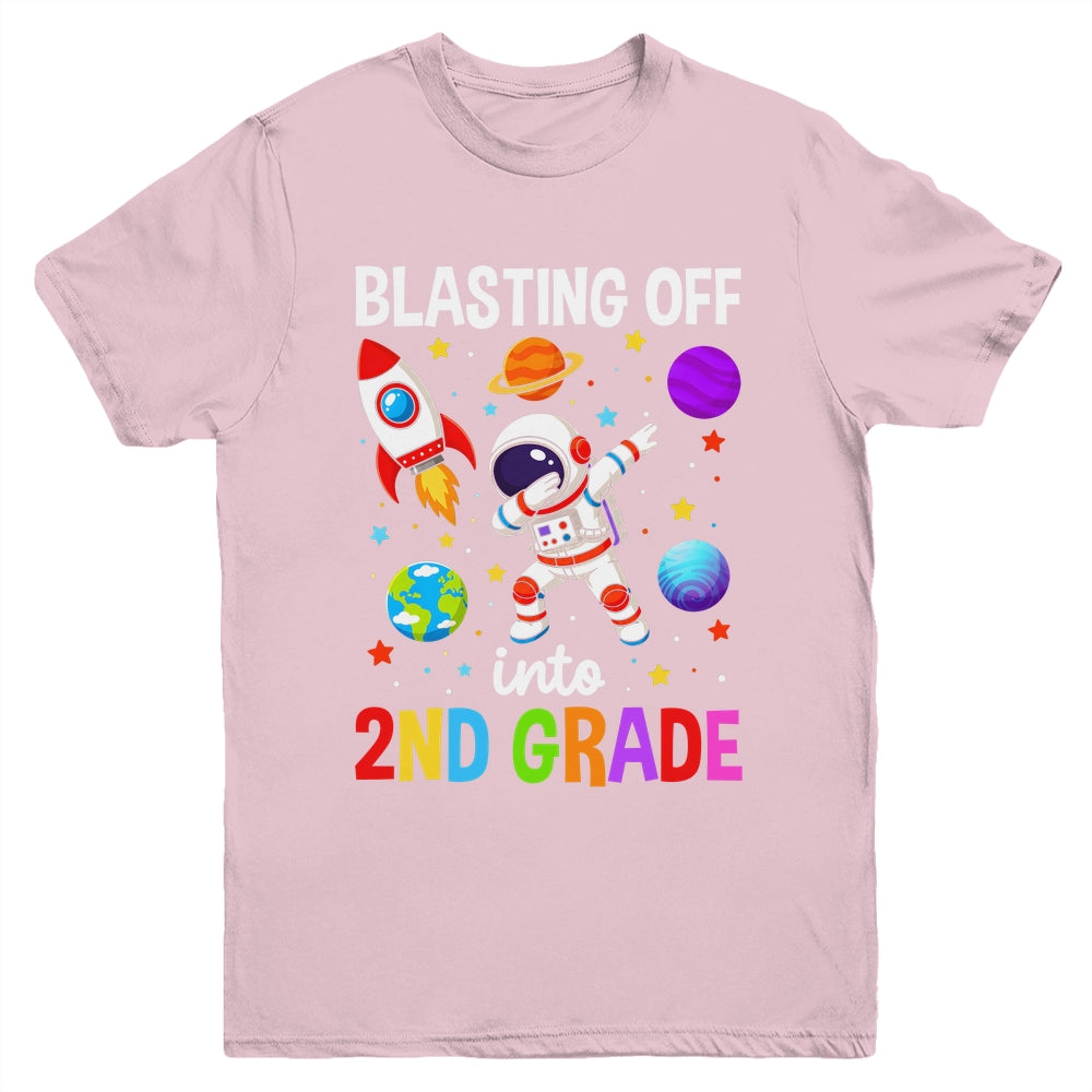 Blasting Off Into 2Nd Grade Boys First Day Second Grade Kids Youth Shirt | siriusteestore