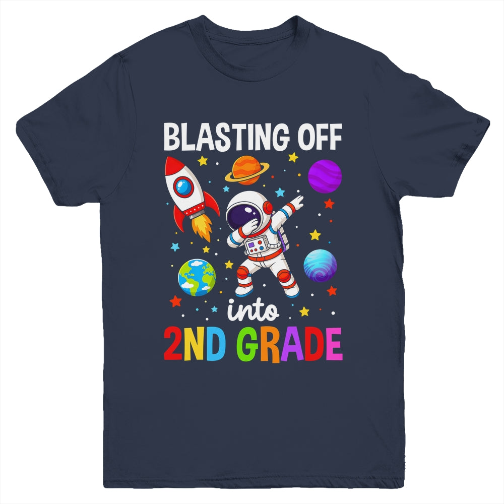 Blasting Off Into 2Nd Grade Boys First Day Second Grade Kids Youth Shirt | siriusteestore