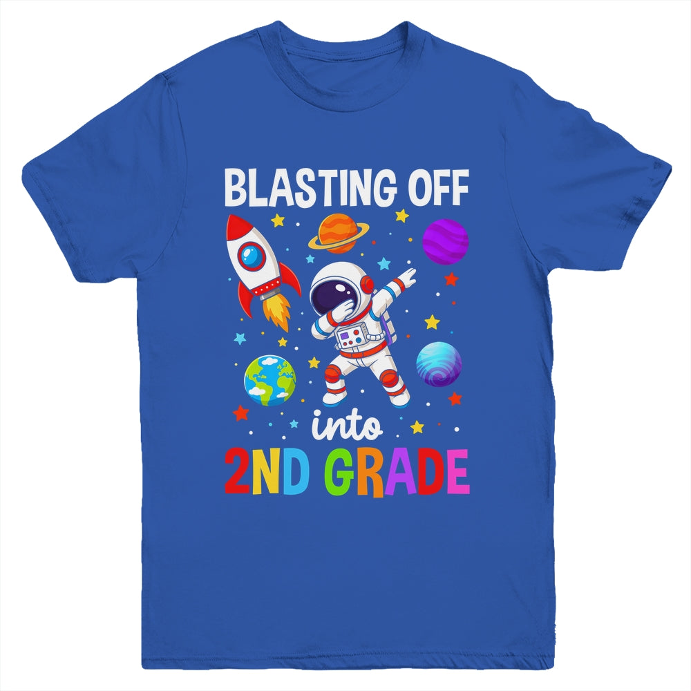 Blasting Off Into 2Nd Grade Boys First Day Second Grade Kids Youth Shirt | siriusteestore