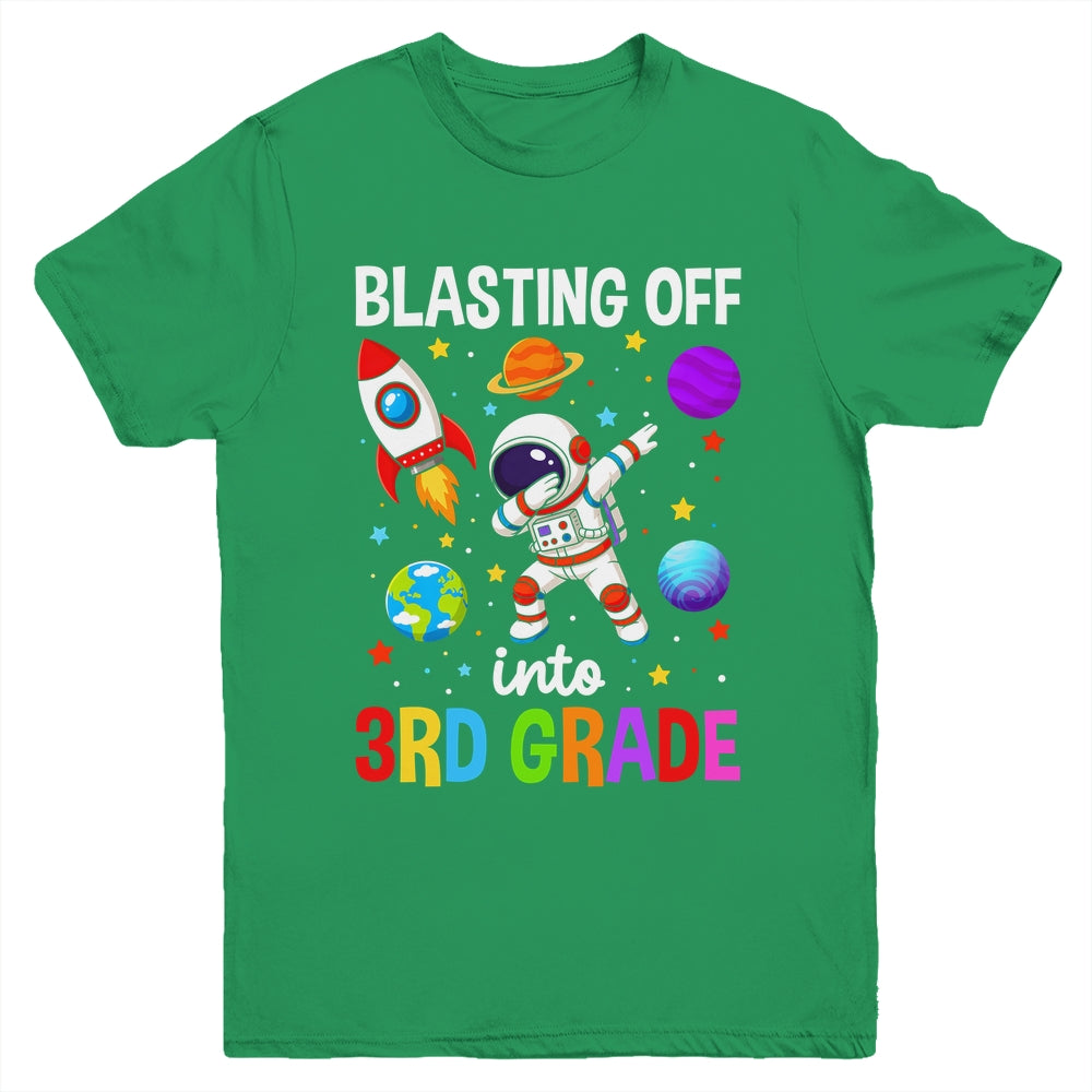 Blasting Off Into 3Rd Grade Boys First Day Third Grade Kids Youth Shirt | siriusteestore