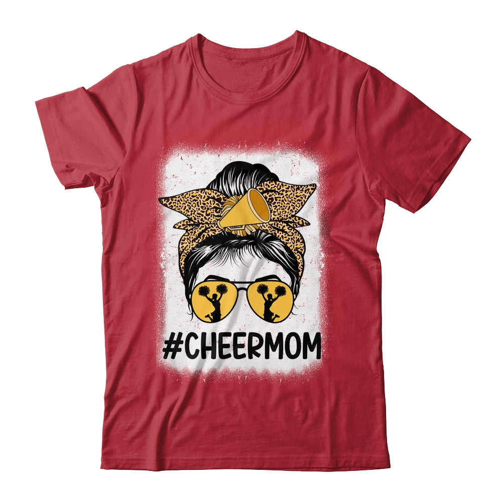 Bleached Cheer Mom Mama Cheerleading Mom Messy Bun Shirt & Tank Top | siriusteestore