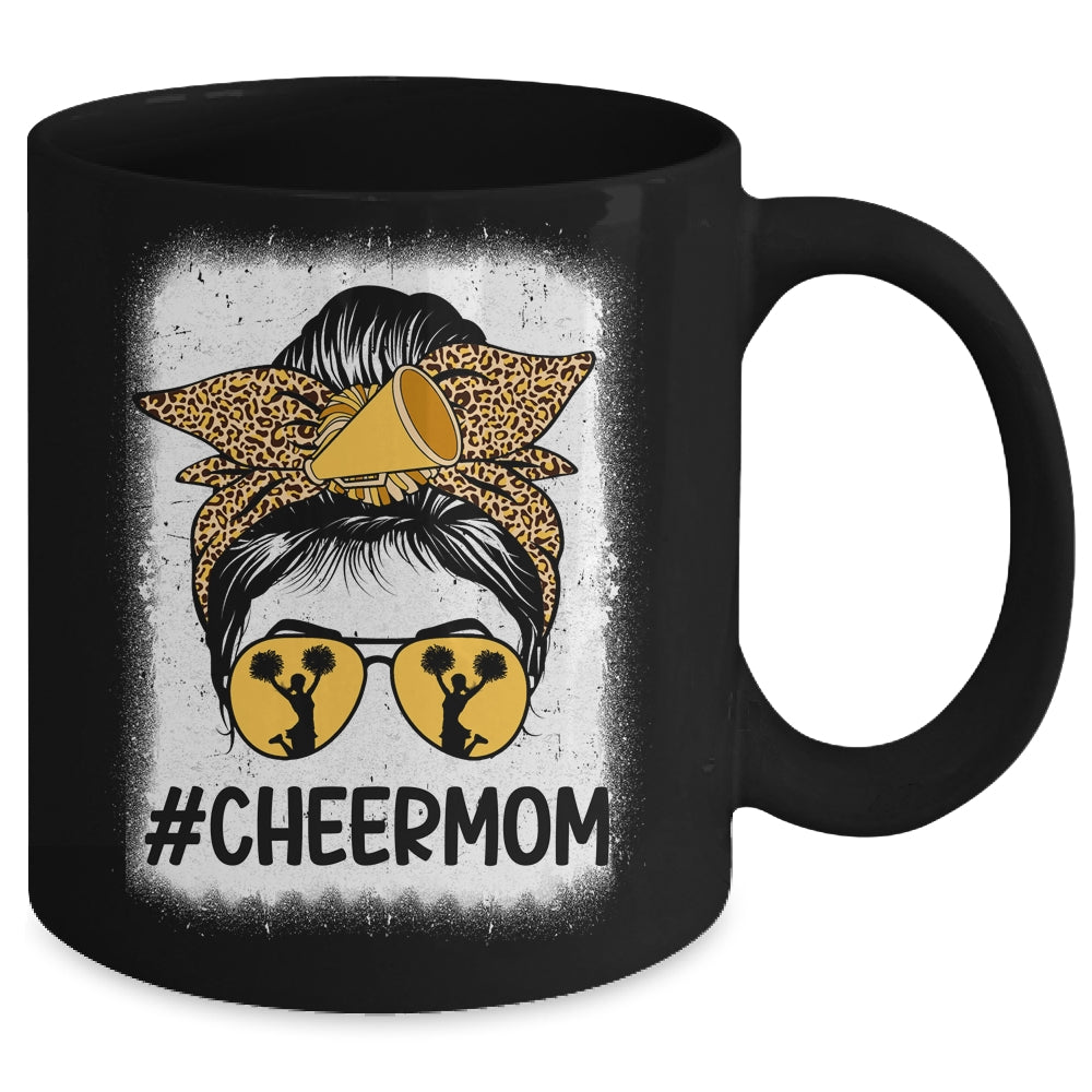Bleached Cheer Mom Mama Cheerleading Mom Messy Bun Mug | siriusteestore