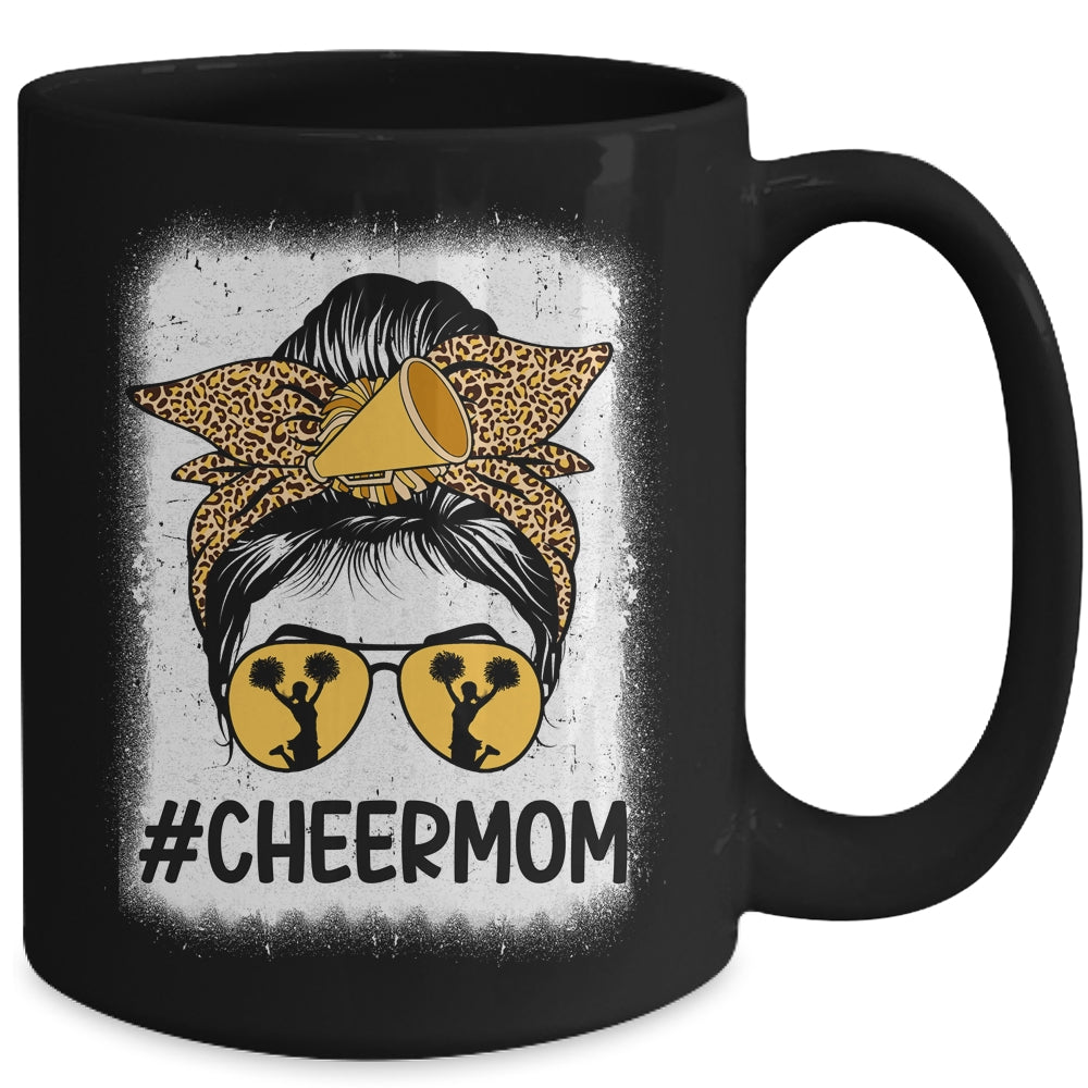 Bleached Cheer Mom Mama Cheerleading Mom Messy Bun Mug | siriusteestore
