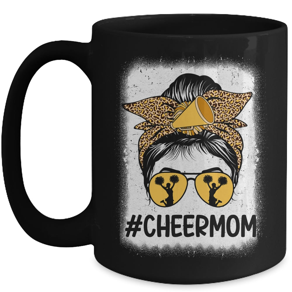 Bleached Cheer Mom Mama Cheerleading Mom Messy Bun Mug | siriusteestore