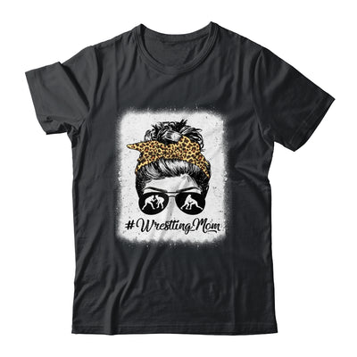 Bleached Life Wrestling Mom Women Leopard Messy Bun Glasses Shirt & Tank Top | siriusteestore