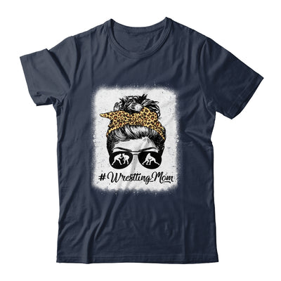 Bleached Life Wrestling Mom Women Leopard Messy Bun Glasses Shirt & Tank Top | siriusteestore