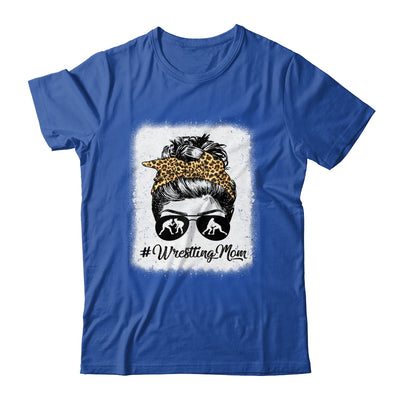 Bleached Life Wrestling Mom Women Leopard Messy Bun Glasses Shirt & Tank Top | siriusteestore